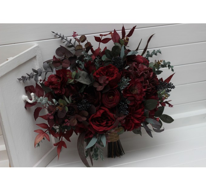 Wedding Bouquets in Burgundy – Classic & Cascading Artificial Bridal Bouquets