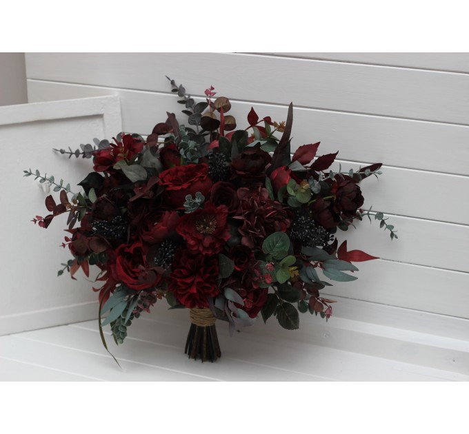 Wedding Bouquets in Burgundy – Classic & Cascading Artificial Bridal Bouquets