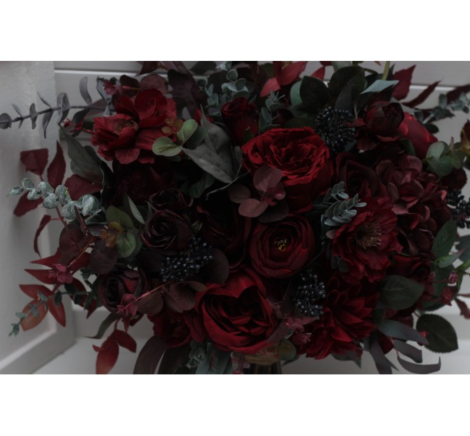 Wedding Bouquets in Burgundy – Classic & Cascading Artificial Bridal Bouquets