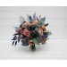 Wedding Bouquets in Navy Blue & Dusty Rose | Cascading Faux Bridal & Bridesmaid Bouquets