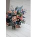 Wedding Bouquets in Navy Blue & Dusty Rose | Cascading Faux Bridal & Bridesmaid Bouquets