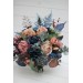 Wedding Bouquets in Navy Blue & Dusty Rose | Cascading Faux Bridal & Bridesmaid Bouquets