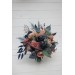 Wedding Bouquets in Navy Blue & Dusty Rose | Cascading Faux Bridal & Bridesmaid Bouquets