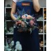 Wedding Bouquets in Navy Blue & Dusty Rose | Cascading Faux Bridal & Bridesmaid Bouquets