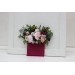Pocket boutonniere in blush pink and magenta color scheme. Flower accessories. Pocket flowers. Square flowers. 5233
