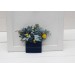 Pocket Boutonniere in Dusty Blue & Yellow | Square Faux Flower Accessories