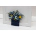 Pocket Boutonniere in Dusty Blue & Yellow | Square Faux Flower Accessories