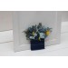 Pocket Boutonniere in Dusty Blue & Yellow | Square Faux Flower Accessories