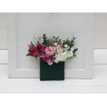 Pocket Boutonniere in White & Pink | Square Faux Flower Accessories