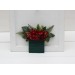 Red roses pocket boutonniere. Winter wedding. Christmas wedding. Flower accessories. Pocket flowers. Square flowers. 5236