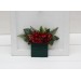 Red Roses Pocket Boutonniere for Winter & Christmas Weddings | Square Faux Flower Accessories