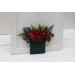 Red Roses Pocket Boutonniere for Winter & Christmas Weddings | Square Faux Flower Accessories