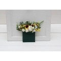 Sunflower Pocket Boutonniere in Yellow & White | Square Faux Flower Accessories