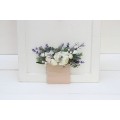 Pocket Boutonniere with Lavender & White Flowers | Square Faux Flower Accessories