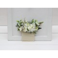 Pocket Boutonniere in Ivory & White | Square Faux Flower Accessories