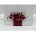 Pocket Boutonniere in Red & Hot Pink | Square Faux Flower Accessories
