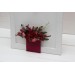 Pocket Boutonniere in Red & Hot Pink | Square Faux Flower Accessories