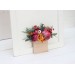 Pocket Boutonniere in Magenta & Orange | Square Faux Flower Accessories