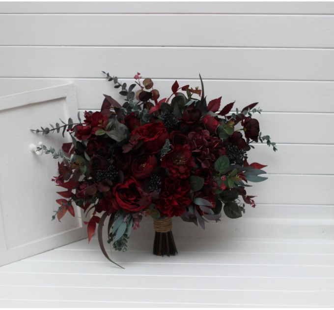 Wedding Bouquets in Burgundy – Classic & Cascading Artificial Bridal Bouquets