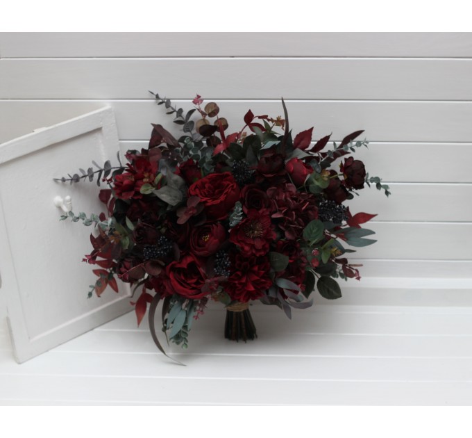 Wedding Bouquets in Burgundy – Classic & Cascading Artificial Bridal Bouquets