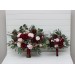 Wedding Bouquets in Burgundy & Blush Pink | Cascading Faux Bridal & Bridesmaid Bouquets