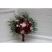 Wedding Bouquets in Burgundy & Blush Pink | Cascading Faux Bridal & Bridesmaid Bouquets