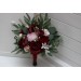 Wedding Bouquets in Burgundy & Blush Pink | Cascading Faux Bridal & Bridesmaid Bouquets