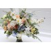 Spring & Summer Wedding Bouquets in Ivory, Yellow, Peach & Dusty Blue | Faux Cascading Bridal & Bridesmaid Wildflower Bouquets