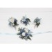 Wedding Boutonnieres & Wrist Corsage in Dusty Blue & White | Faux Flower Accessories