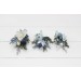 Wedding Boutonnieres & Wrist Corsage in Dusty Blue & White | Faux Flower Accessories