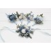 Wedding Boutonnieres in Dusty Blue & White | Faux Flower Accessories