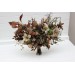 Wedding Bouquets in Dark Olive, Brown & Ivory | Faux Bridal & Bridesmaid Cascading Bouquets
