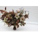 Wedding Bouquets in Dark Olive, Brown & Ivory | Faux Bridal & Bridesmaid Cascading Bouquets