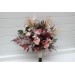 Wedding Bouquets in Burgundy, Dusty Rose & Blush Pink | Faux Bridal & Bridesmaid Cascading Bouquets