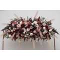 Flower Arch Arrangement in Burgundy, Dusty Rose & Blush Pink | Faux Floral Archway for Wedding