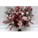 Wedding Bouquets in Burgundy, Dusty Rose & Blush Pink | Faux Bridal & Bridesmaid Cascading Bouquets