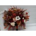 Wedding Bouquets in Rust, Burgundy & White | Faux Bridal & Bridesmaid Bouquets
