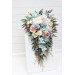 Summer wedding.  Wildflowers cascading bouquet. Colorful bouquet. Dusty blue blush pink yellow bouquet. Bridal bouquet. Bridesmaid bouquet. 5259