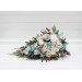 Summer Wedding Wildflower Cascading Bouquet | Dusty Blue, Blush Pink & Yellow Faux Bridal & Bridesmaid Bouquets