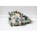 Summer Wedding Wildflower Cascading Bouquet | Dusty Blue, Blush Pink & Yellow Faux Bridal & Bridesmaid Bouquets