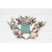 Wedding Boutonnieres & Wrist Corsage in Dusty Blue, Blush Pink & Yellow | Wildflower Faux Flower Accessories