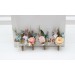 Wedding Boutonnieres & Wrist Corsage in Dusty Blue, Blush Pink & Yellow | Wildflower Faux Flower Accessories