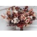 Wedding Bouquets in Beige, Terracotta, Blush Pink & Dusty Rose | Cascading Faux Bridal & Bridesmaid Bouquets