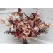 Wedding Bouquets in Beige, Terracotta, Blush Pink & Dusty Rose | Cascading Faux Bridal & Bridesmaid Bouquets