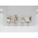 Set of 4 hair pins in beige white blush pink color scheme. Hair accessories. Flower accessories for wedding. 0028