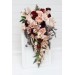 Wedding bouquets in burgundy blush pink colors. Bridal bouquet. Cascading bouquet. Faux bouquet. Bridesmaid bouquet. 5257