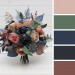 Wedding Bouquets in Navy Blue & Dusty Rose | Cascading Faux Bridal & Bridesmaid Bouquets