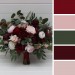 Wedding Bouquets in Burgundy & Blush Pink | Cascading Faux Bridal & Bridesmaid Bouquets