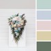 Summer Wedding Wildflower Cascading Bouquet | Dusty Blue, Blush Pink & Yellow Faux Bridal & Bridesmaid Bouquets