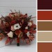 Wedding Bouquets in Rust, Burgundy & White | Faux Bridal & Bridesmaid Bouquets